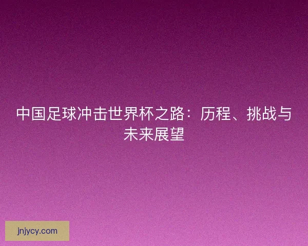 中国足球冲击世界杯之路：历程、挑战与未来展望