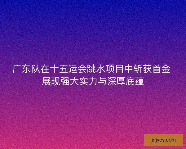 广东队在十五运会跳水项目中斩获首金 展现强大实力与深厚底蕴