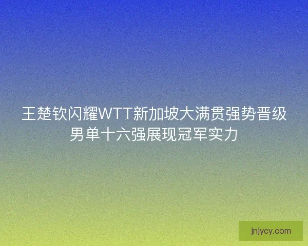 王楚钦闪耀WTT新加坡大满贯强势晋级男单十六强展现冠军实力