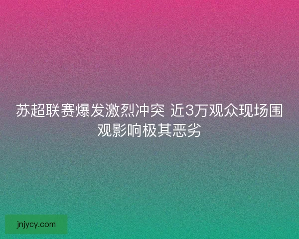 苏超联赛爆发激烈冲突 近3万观众现场围观影响极其恶劣
