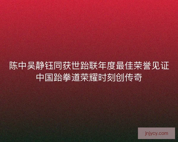 陈中吴静钰同获世跆联年度最佳荣誉见证中国跆拳道荣耀时刻创传奇